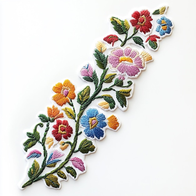 hand embroidered floral patch